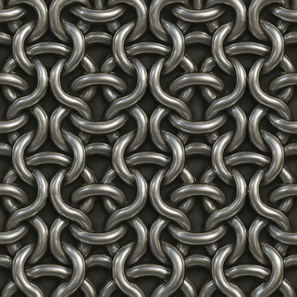 Seem Less Chain Texture Of Metallic Sheen Chainmail With Welded Rings PBR Texture – Seamless ...