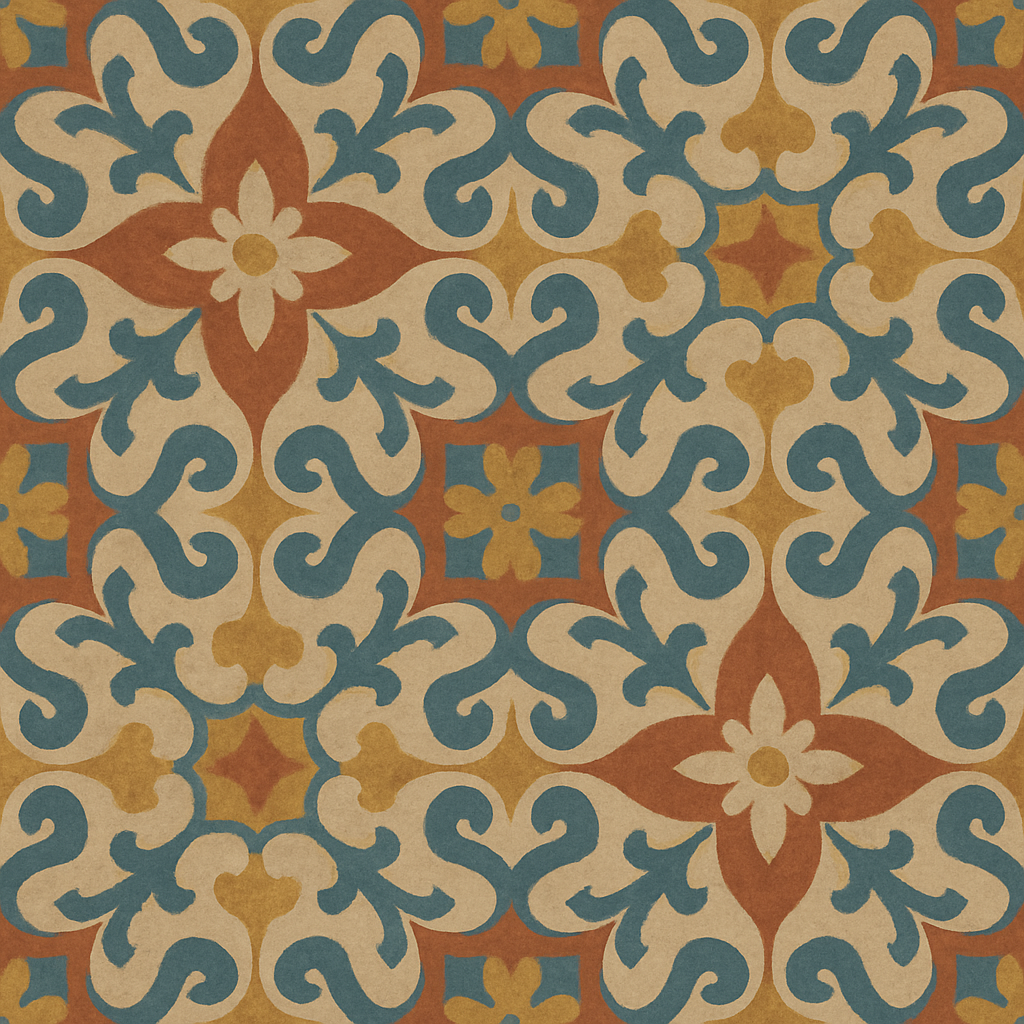 Matte Handmade Encaustic Tile 8k Seamless PBR Texture