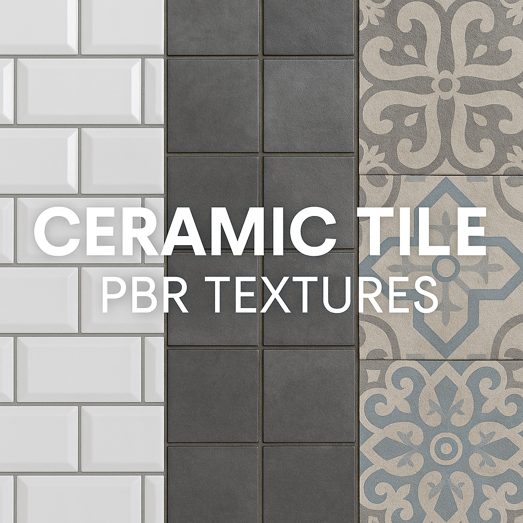Ceramic Tile Seamless PBR Textures – Free 4K PNG Materials for Interiors, Archviz, and Games