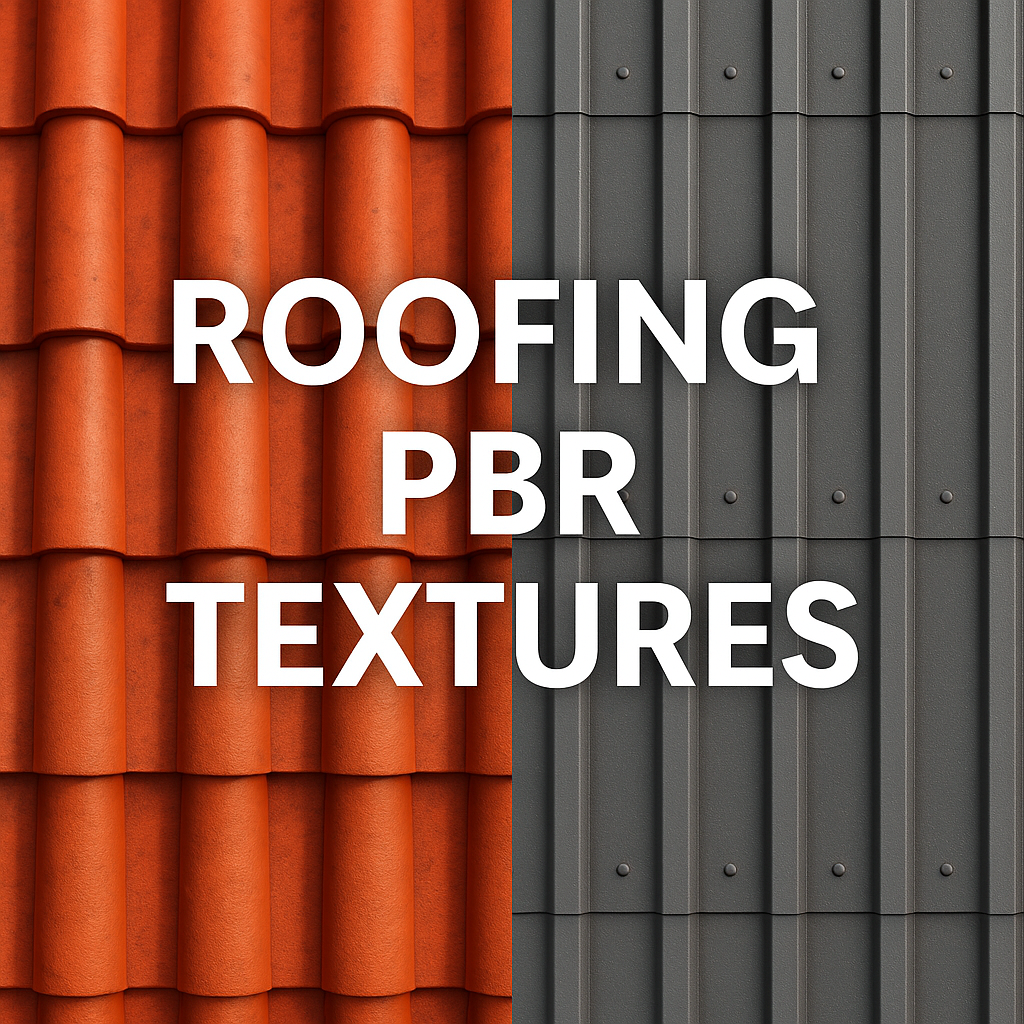 Roofing Seamless PBR Textures – Free Download for 3D Visualization, Architecture, and Game Development