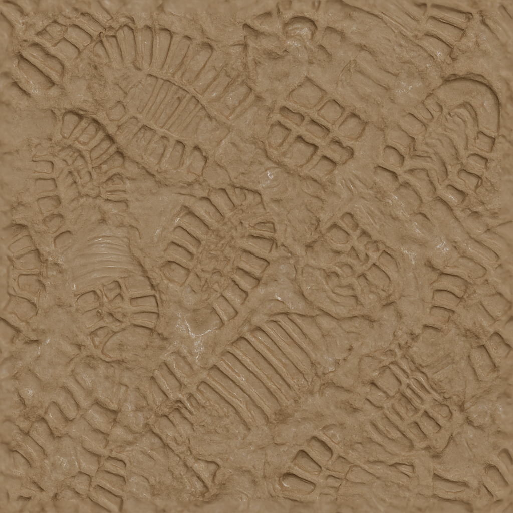 Puddle Texture Tile Muddy Puddle With Overlapping Boot Prints O… PBR Texture | AITextured