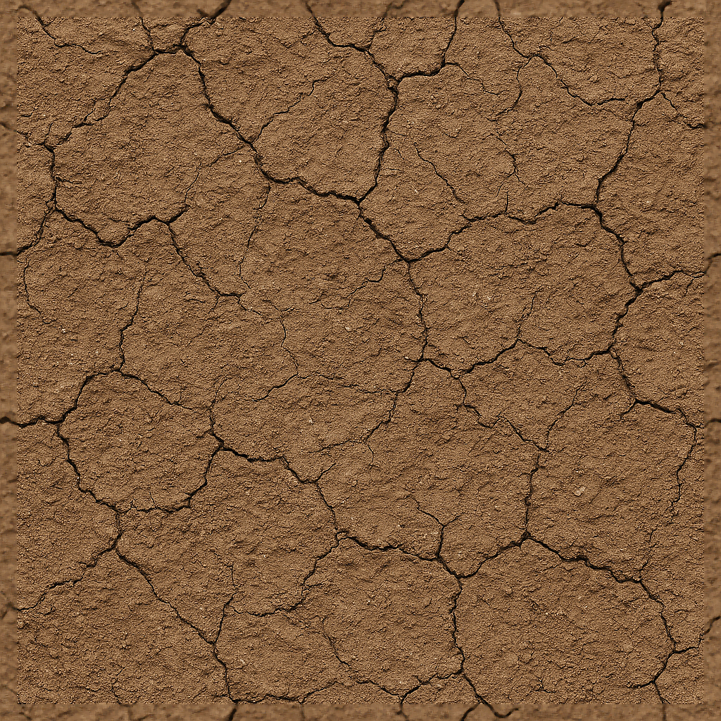 Soil Rough Texture Muddy Soil Crust with Cracks and Rough Mud Seamless 3D Texture