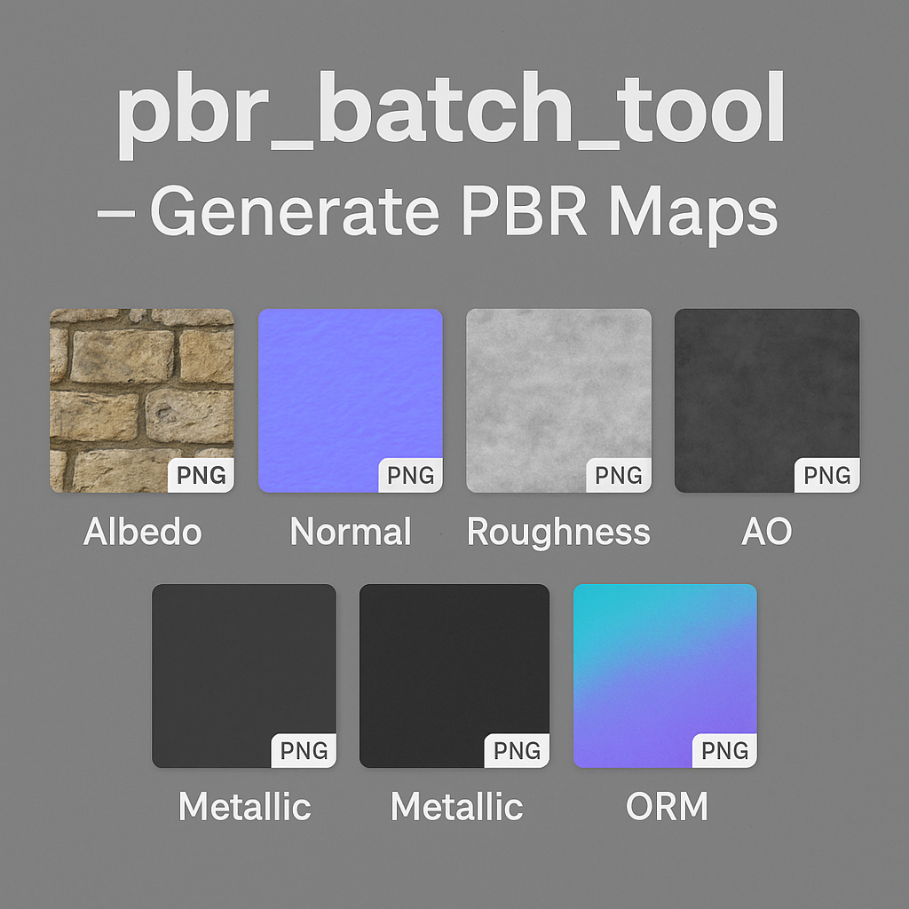 Generate PBR Maps from Seamless PNG Textures with pbr_batch_tool