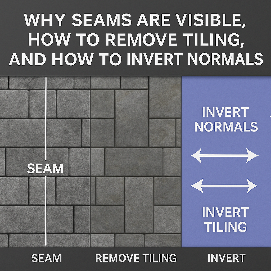 Why Seams Are Visible, How to Remove Tiling, and How to Invert Normals in PBR Textures