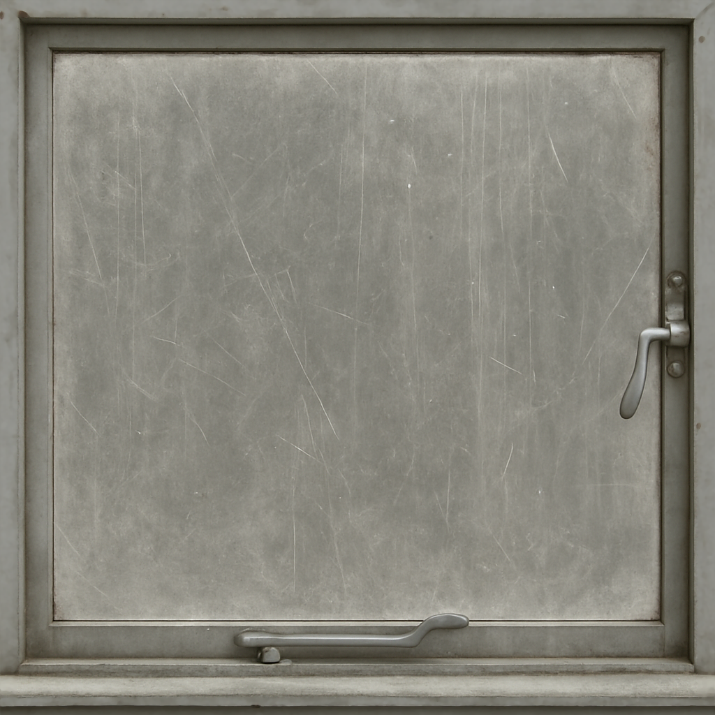Of Casement Window With Scratched Glass And Window Dirt Streaks PBR ...