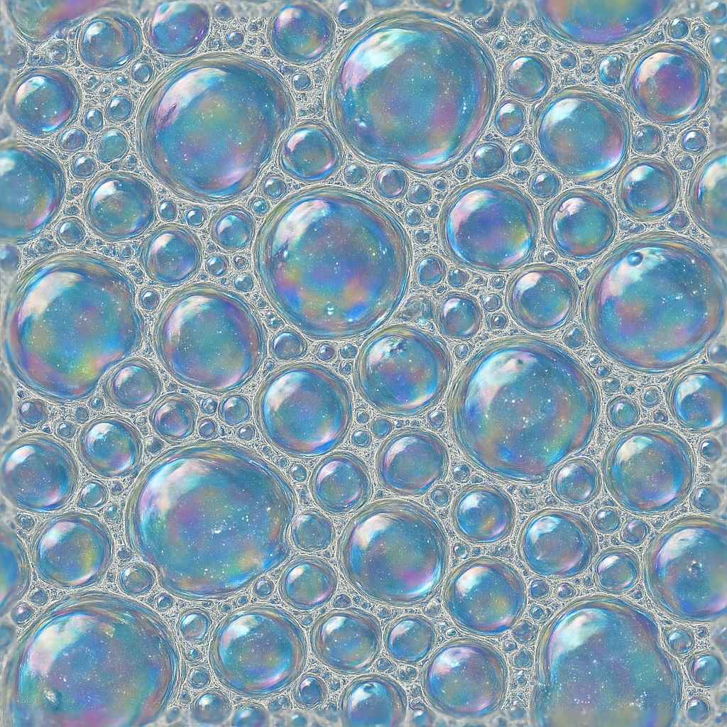 Soap Bubble Cluster On Wet Surface PBR Texture – Seamless Drops Material