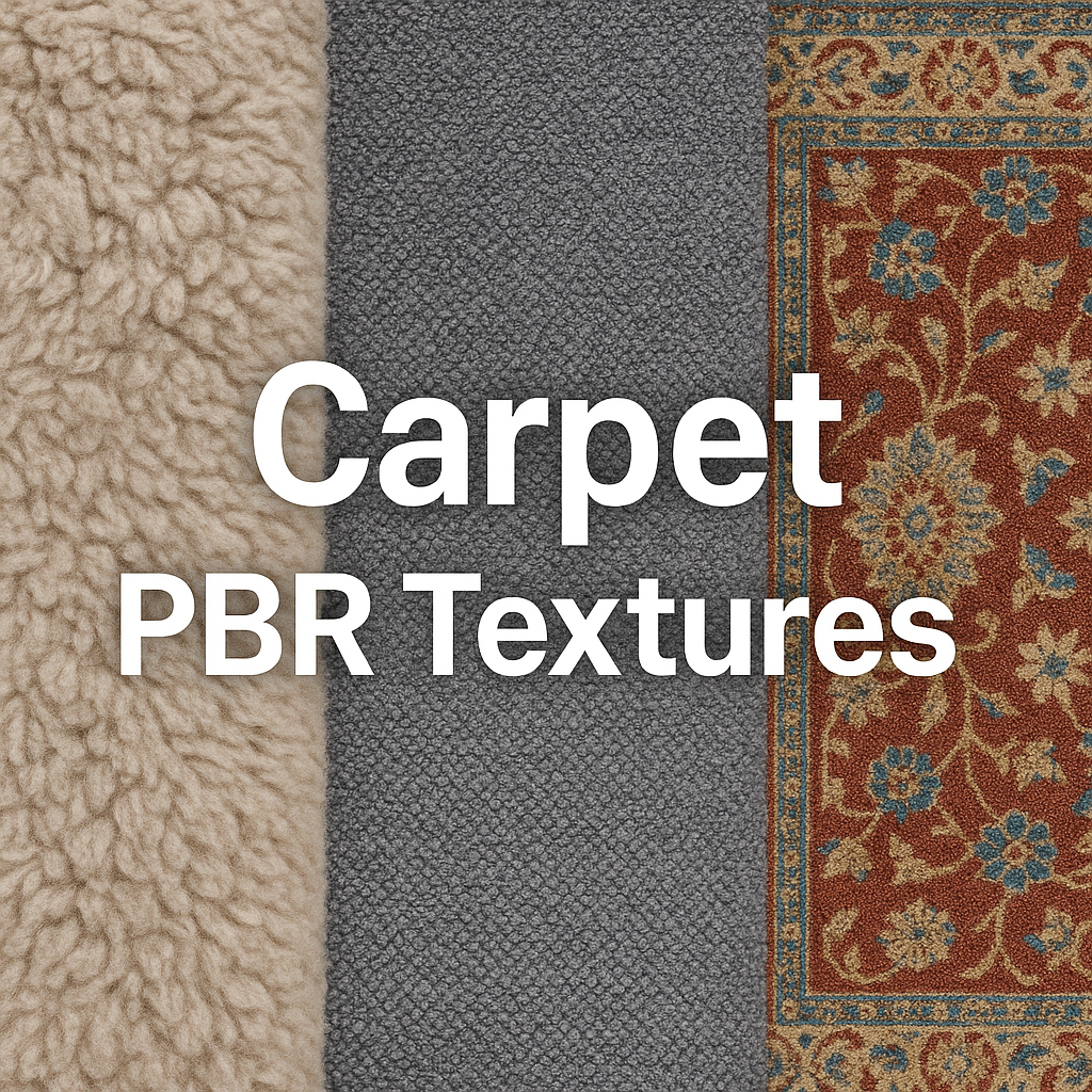 Carpet Seamless PBR Textures – Free 4K PNG Materials for Interiors and Design