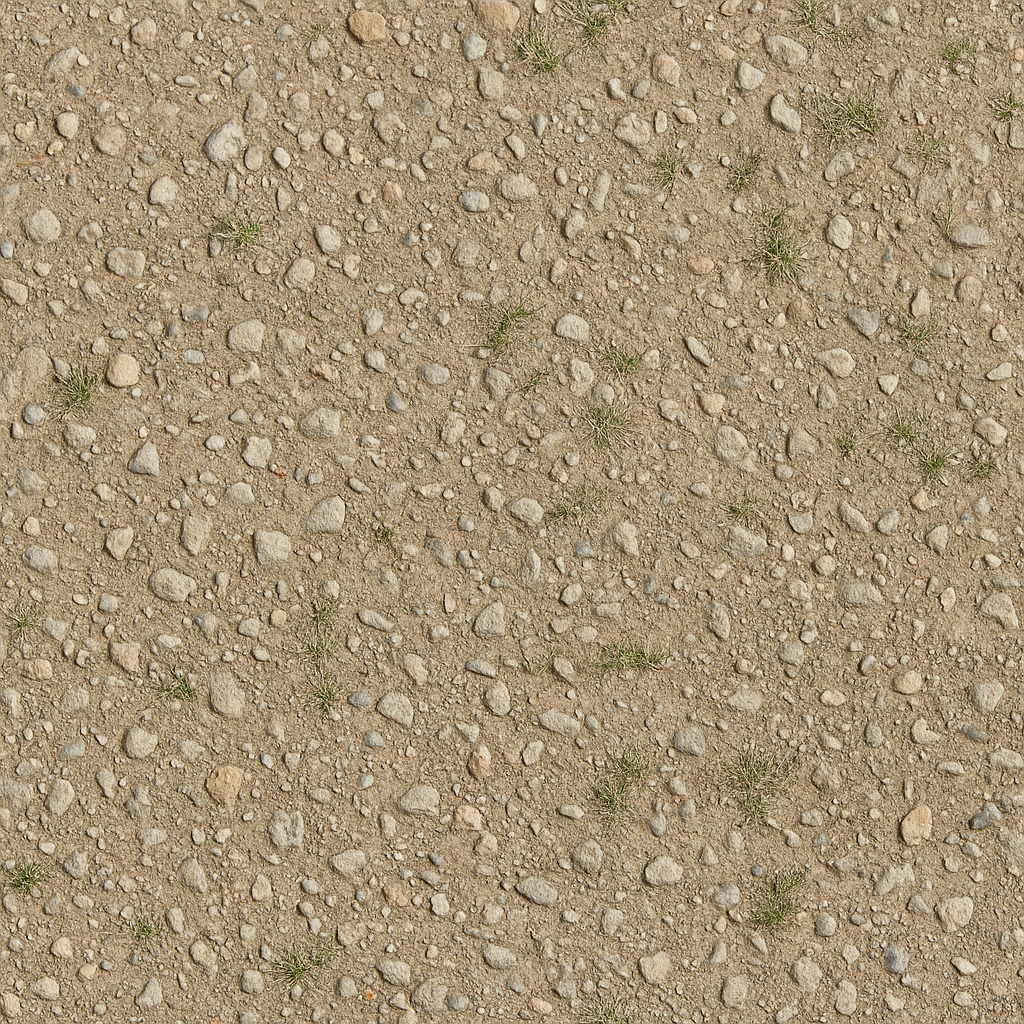 Gravel Compacted With Pebble Embedded And Dry Surface Rough Wear Asphalt seamless PBR texture preview