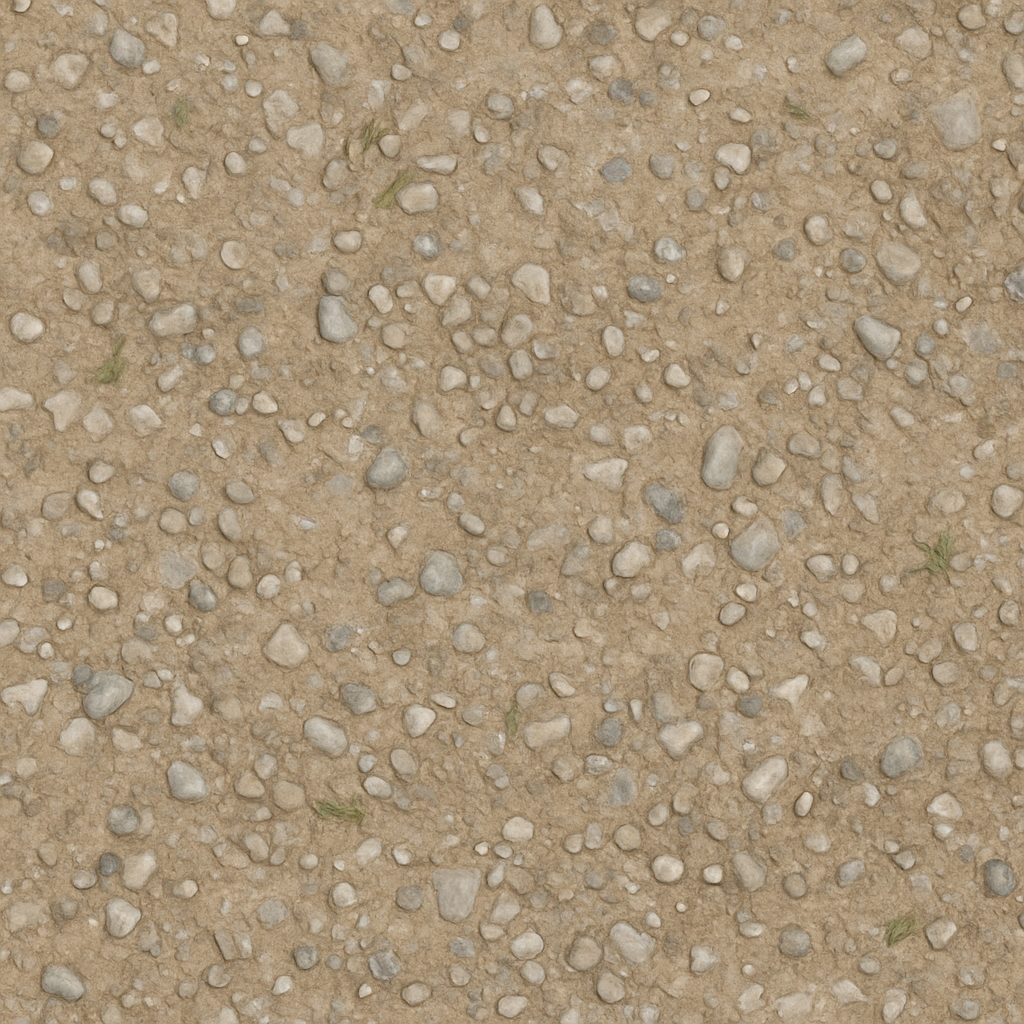 Gravel Compacted With Dry Surface And Pebble Embedded Detailed Asphalt seamless PBR texture preview