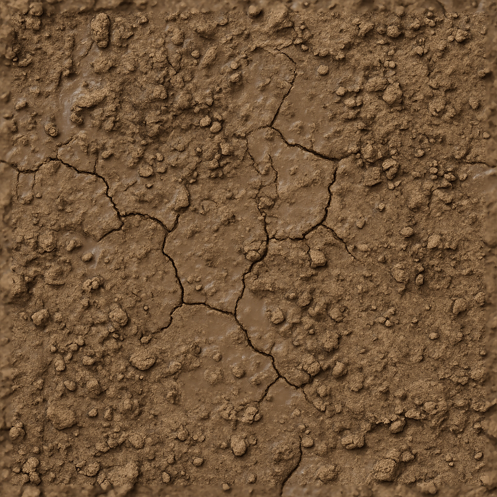 Wet Earth Ground Surface With Mud Cracks And Soil Pellets PBR Texture ...