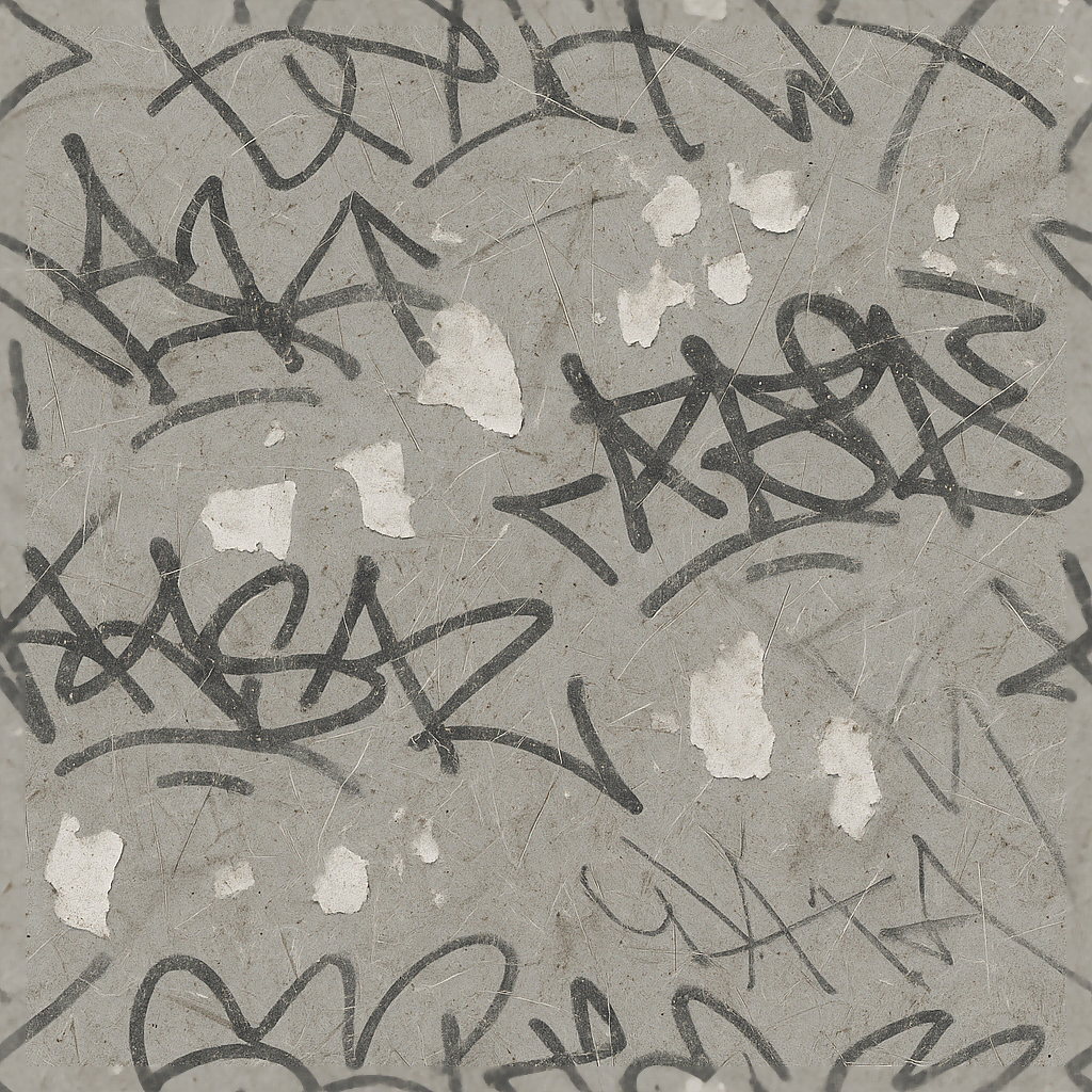 Graffiti Tags And Scratch Graffiti With Sticker Residue And Torn Paper ...