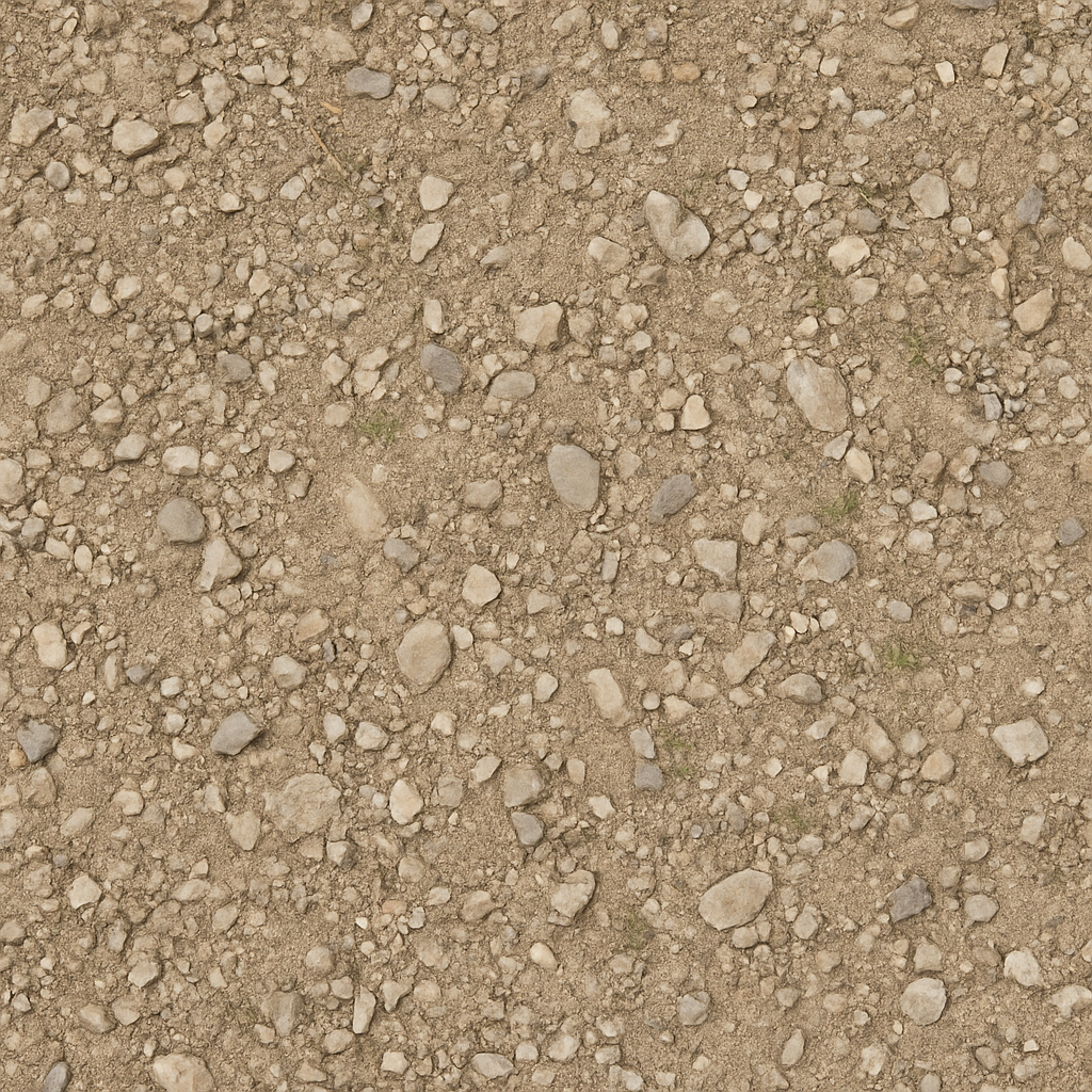 Gravel Loose With Pebbles Scattered And Dry Surface Wear Asphalt seamless PBR texture preview