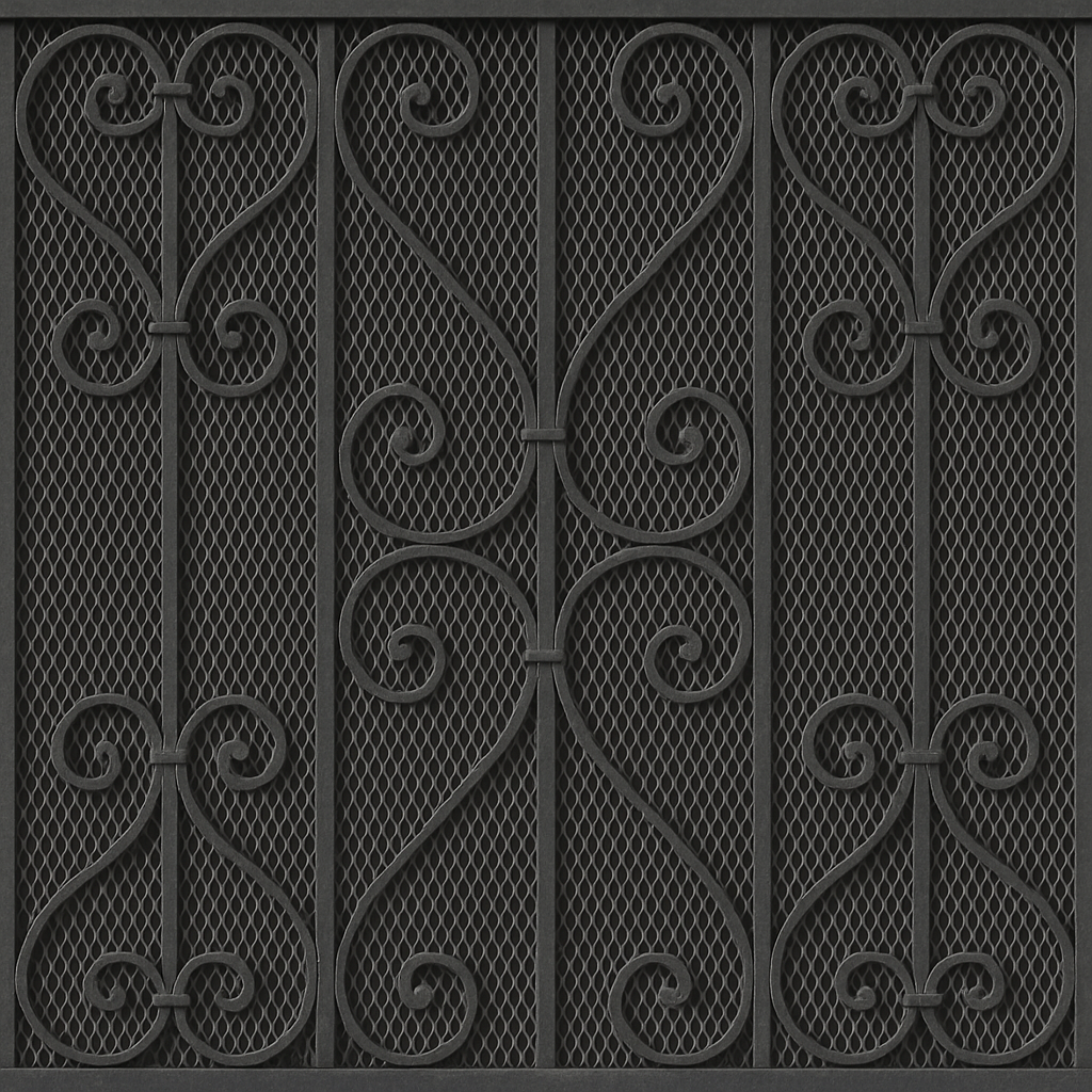 Iron Rails Texture Wrought Iron Balcony Railing For Detailed Architectural Exteriors PBR ...