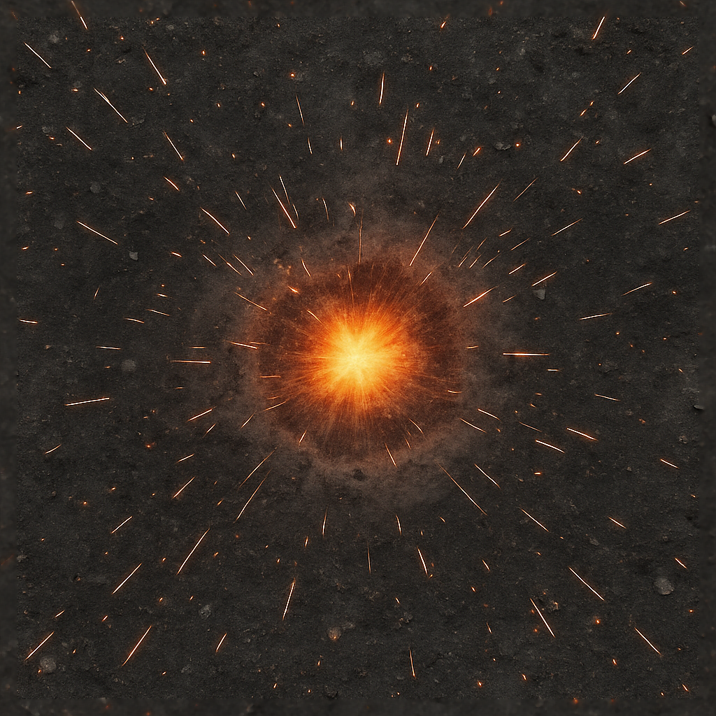 Seamless 8k PBR ash particles and spark shower texture
