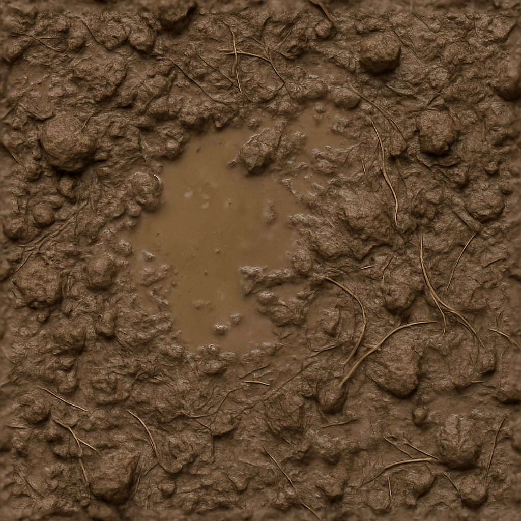 Wet Mud Ground Surface With Organic Debris… PBR Texture | AITextured
