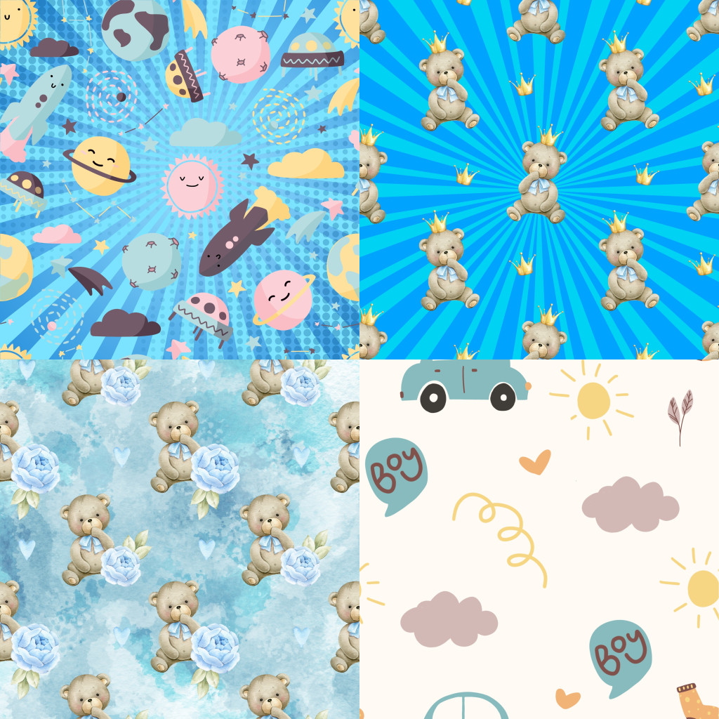 Baby Boy PBR Textures — Seamless Nursery Fabrics & Patterns (1K–8K ...