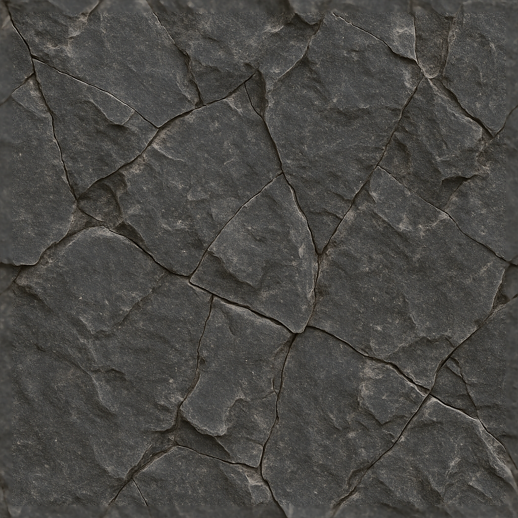 Flint Dark Rough Fractured Stone Surface PBR Texture – Seamless Material