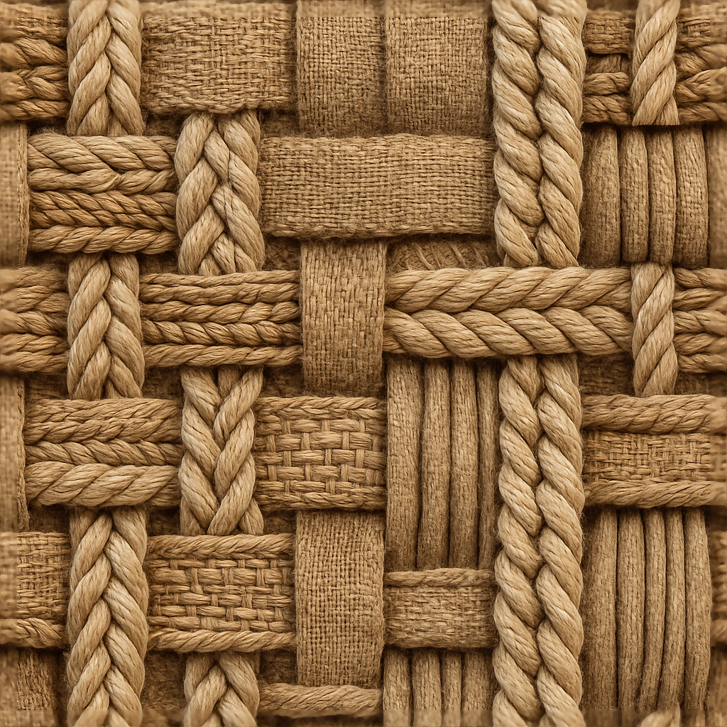 Braided Twisted Woven Basket Fiber Surface PBR Texture – Seamless Material