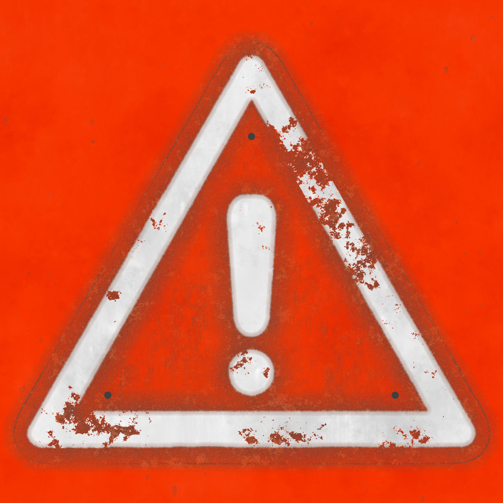 Sign Warning Caution Bright Red Triangle Graphic Alert PBR Texture ...