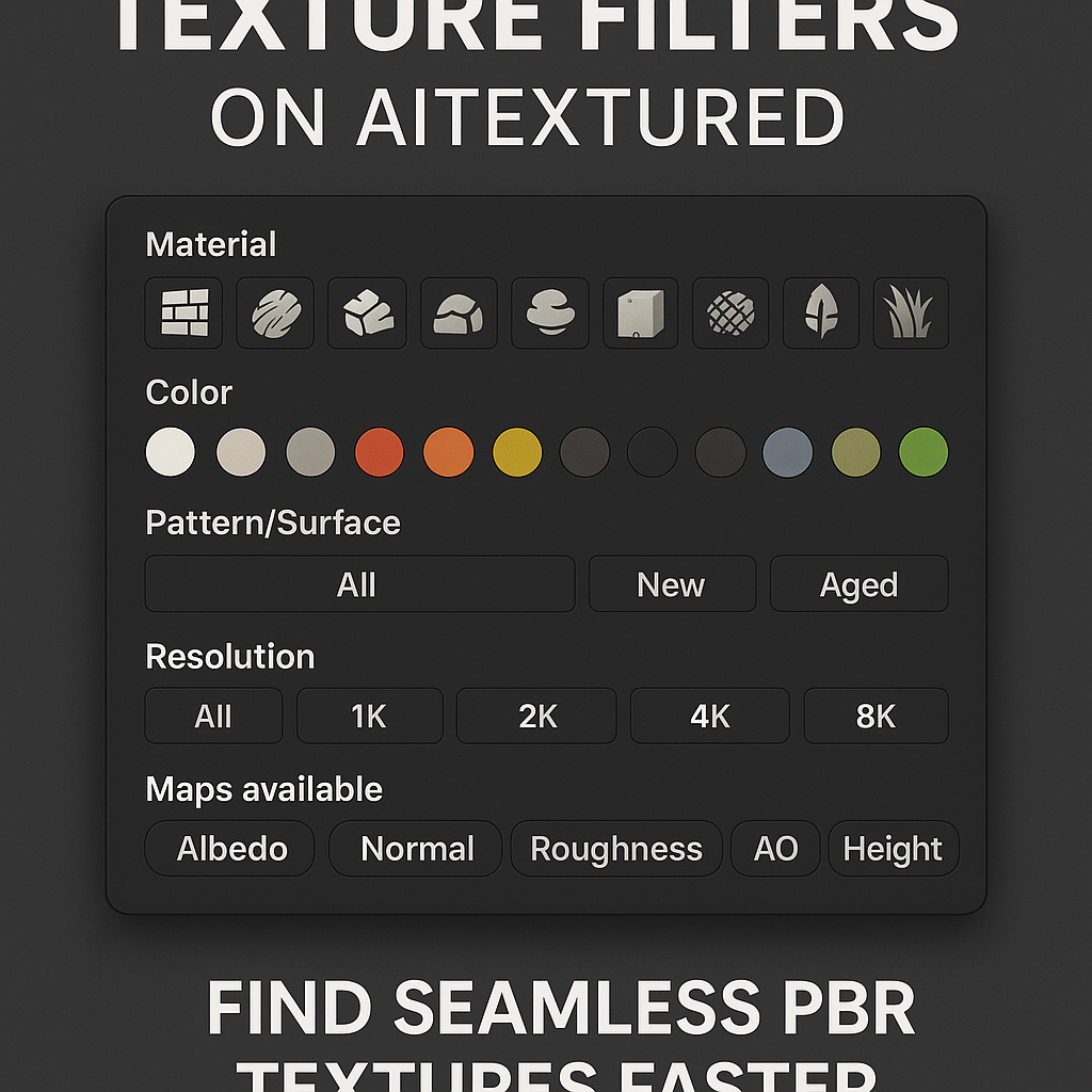 New Texture Filters on AITEXTURED – Find the Perfect Seamless PBR Texture Faster