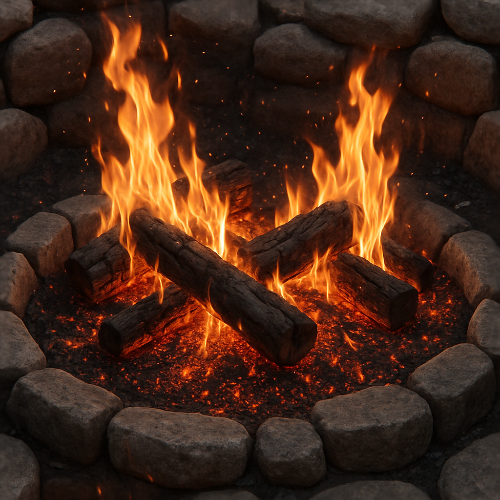 Fire Rocks Texture Crackling Fire Pit Stones Surface PBR Texture – Seamless Fire Material