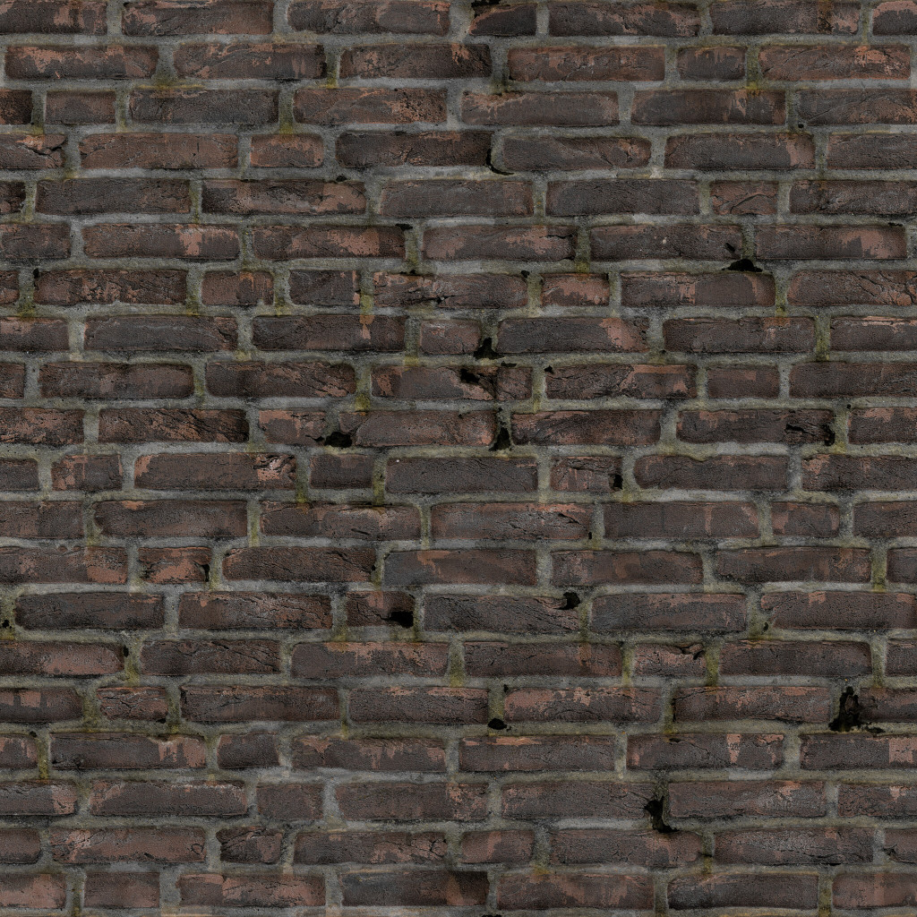 Bricks Tileable Weathered Rough Dark Matte Realistic PBR Texture ...