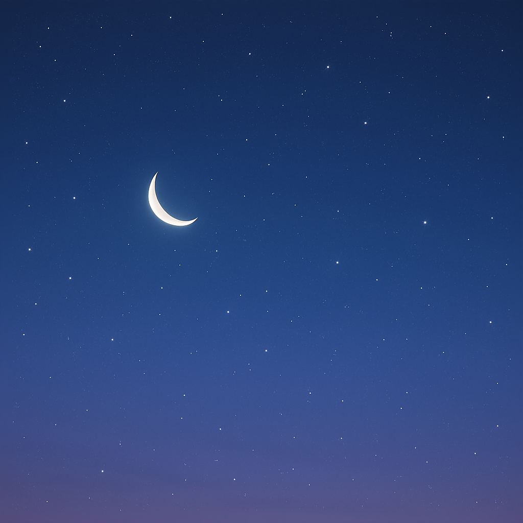 Subtle Night Background Of Crescent Moon Night Sky With Subtle Twil… PBR Texture | AITextured