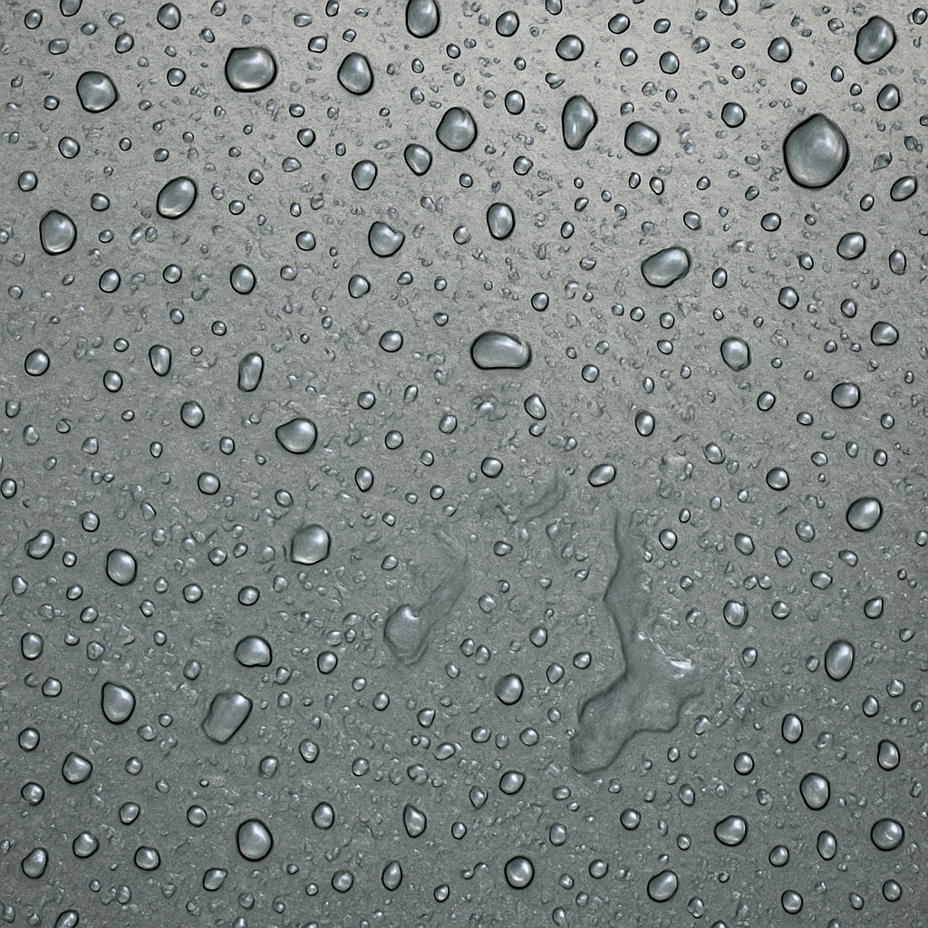 Seamless PBR 3D Texture of Rain Droplets on Metal