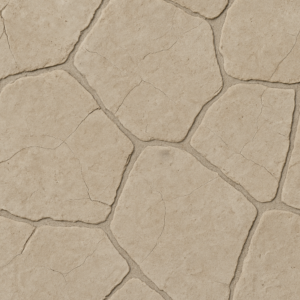 Flagstone Flat With Light Grout And Cracked Surface Natural Stone Aspha… seamless PBR texture preview