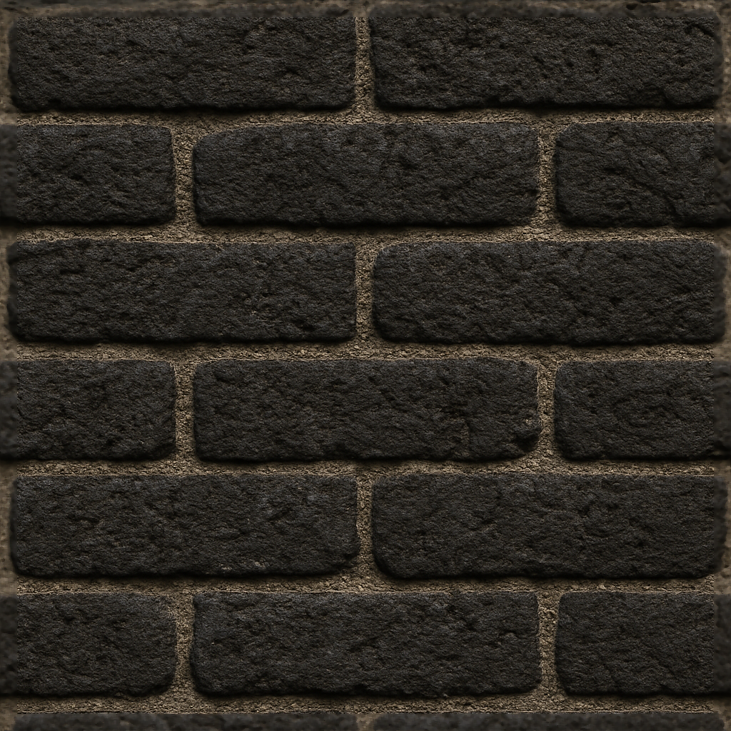 Burnt Brick Charred Rough Surface Facade seamless PBR texture preview