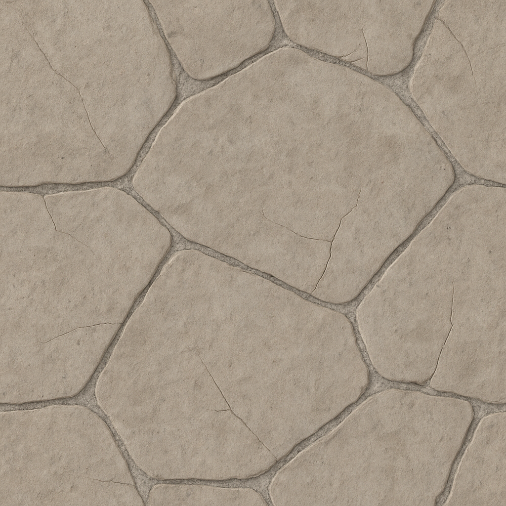 Flagstone Flat With Light Grout And Smooth Wear Natural Stone Asphalt seamless PBR texture preview