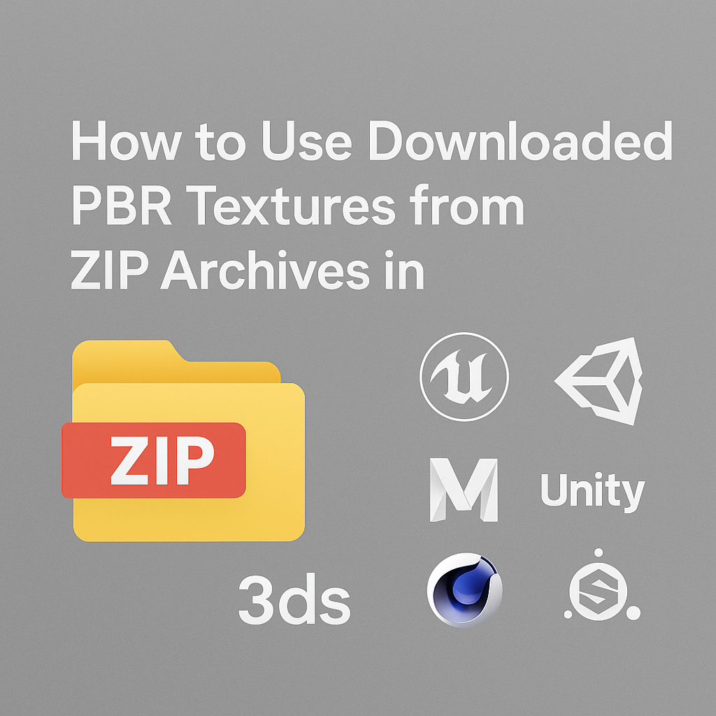 How to Use Downloaded PBR Textures from ZIP Archives in Blender, Unreal, Unity, Maya, 3ds Max and More