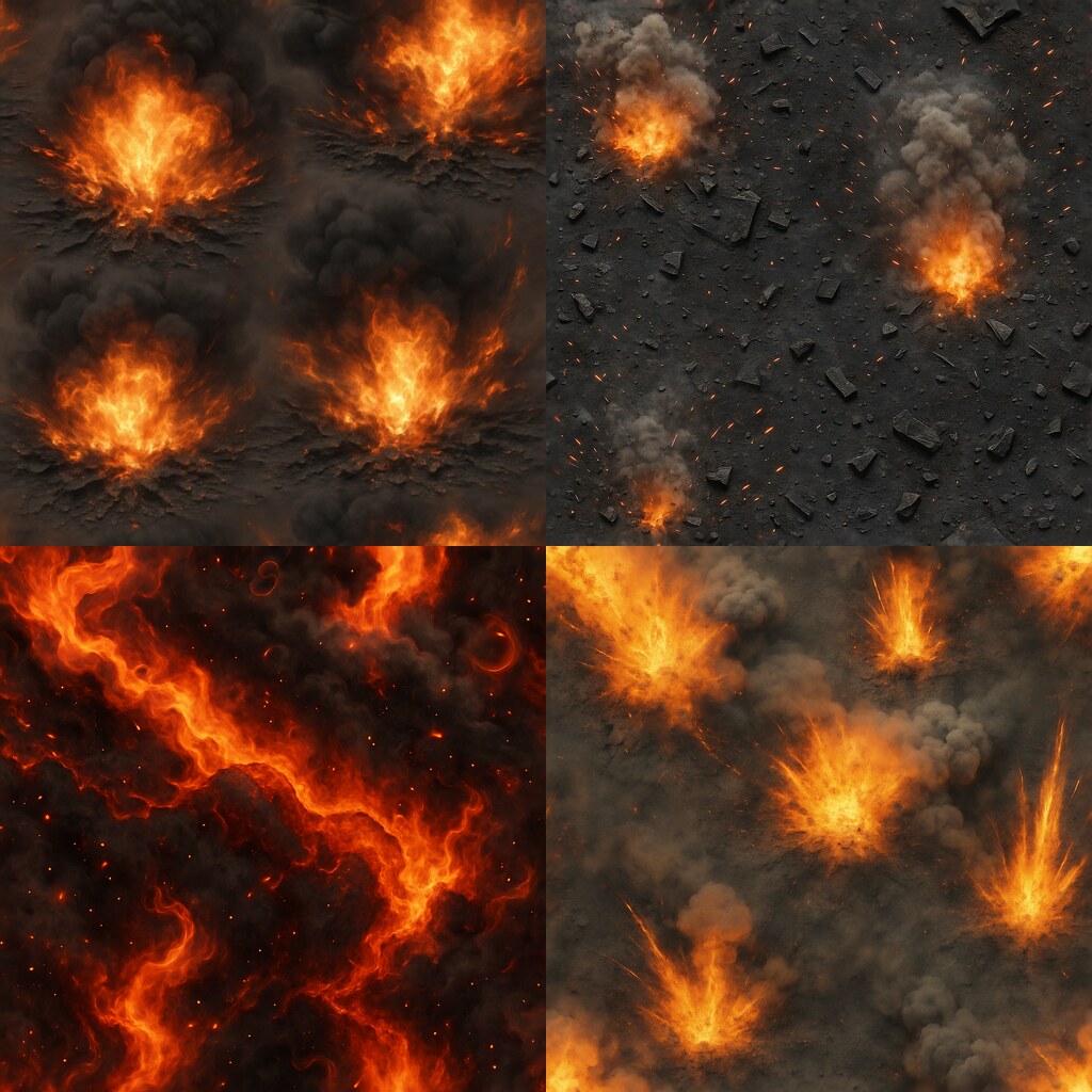 Seamless PBR Explosion Textures for 3D Rendering