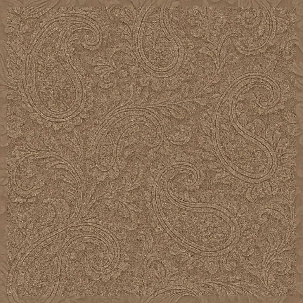 Raised Patterns Wallpaper With Vintage Paisley Brocade Rais… PBR Texture | AITextured