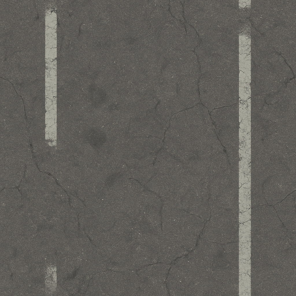 Asphalt Road Surface With Road Markings For… PBR Texture | AITextured