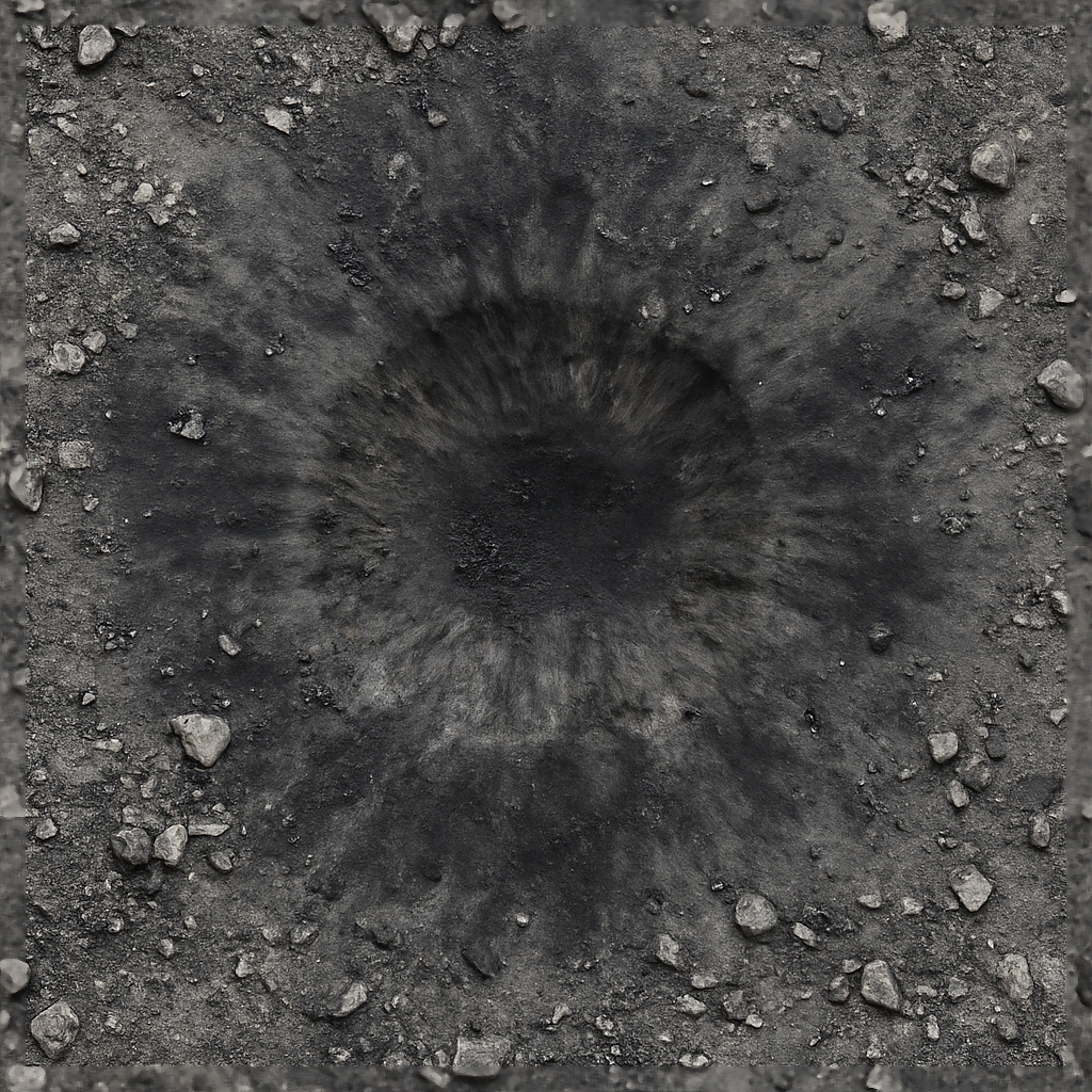 Showing Explosive Blast Crater With Scorche… PBR Texture | AITextured