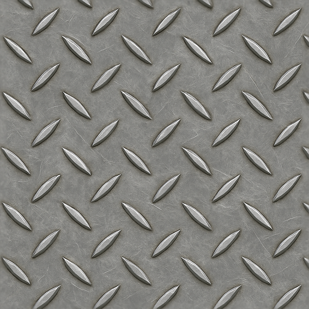 Seamless 3D Texture PBR 8K Diamond Bumps Scratched Metal Plate