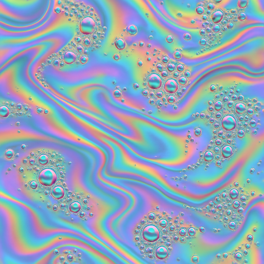 Seamless Oil Slick Iridescent 3D PBR Texture 8K