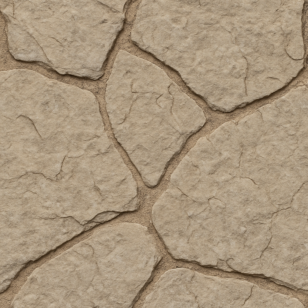 Flagstone Rough With Stone Erosion And Wide Joints Natural Stone Asphalt seamless PBR texture preview