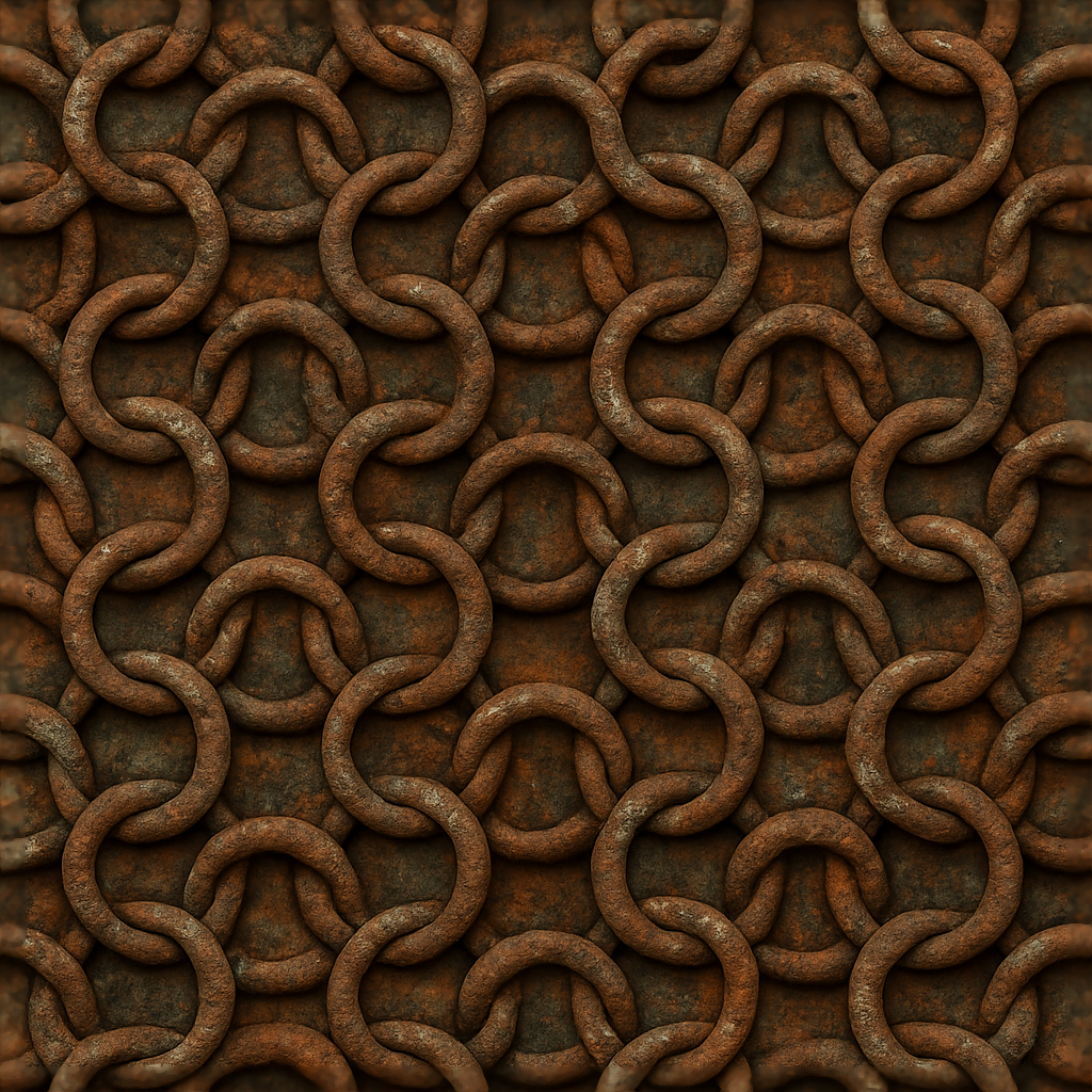 Tiling Chain Texture Chainmail With Rusted Rings And Weathered Chainmail Look PBR Texture ...