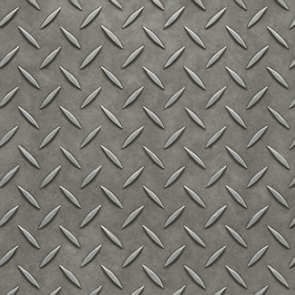 Brushed Steel Seamless PBR 3D Texture Diamond Plate
