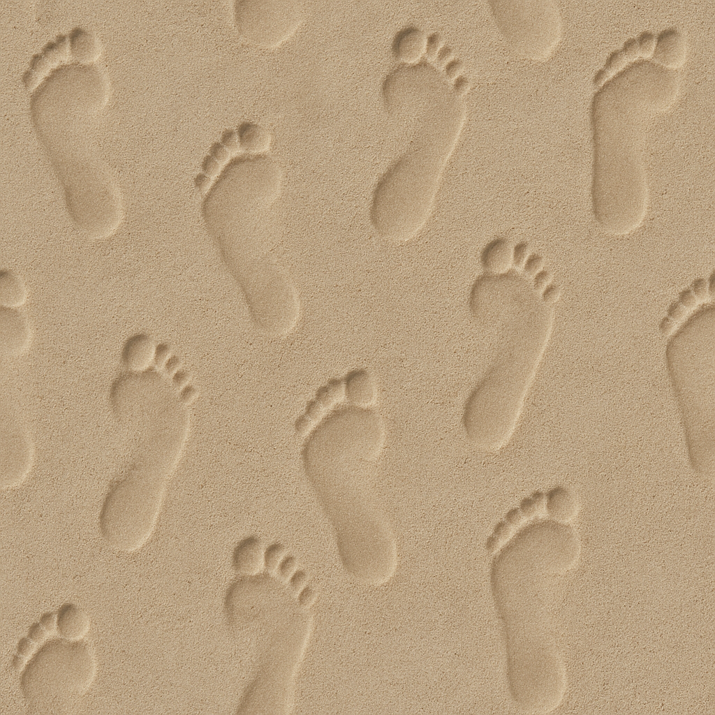 Barefoot Marks in Fine Sand Smooth Surface 3D Texture 8K