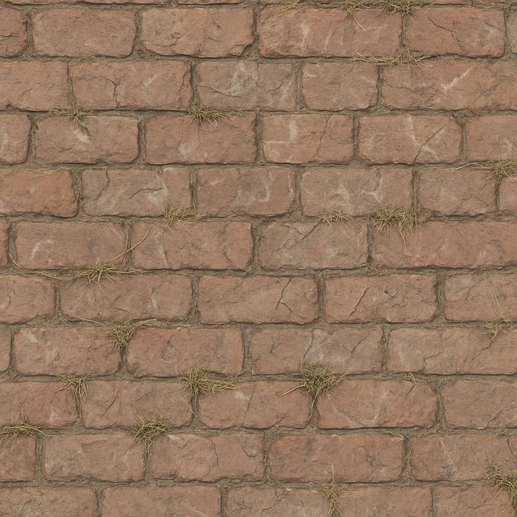 Brick Weathered Pavement With Chalk Markings And Weathered Edges Asphalt seamless PBR texture preview
