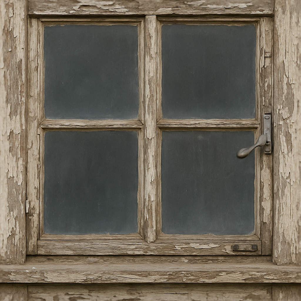 Of Old Window With Chipped Paint And Old Wood Grain Weathered… PBR ...