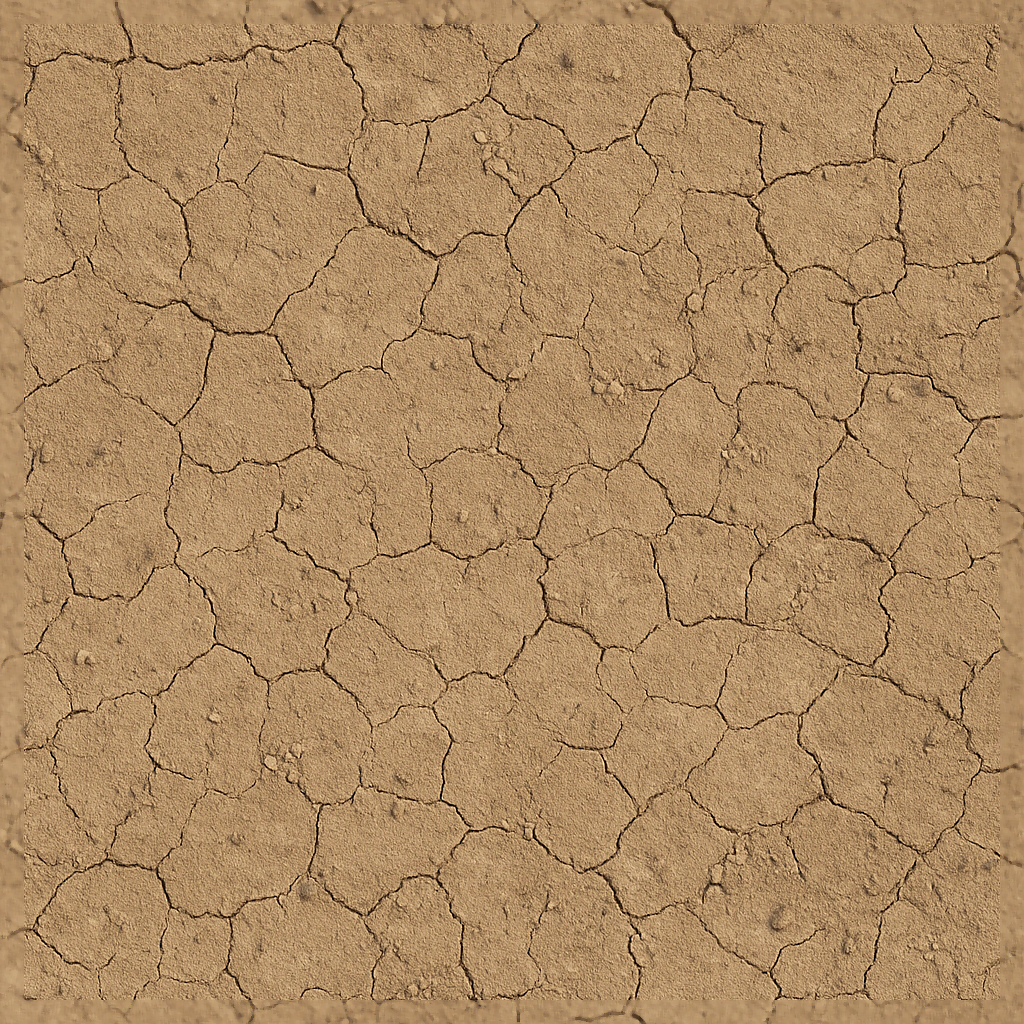 Dry Cracked Earth Ground Surface With Dust And Soil Crumbs PBR Texture ...