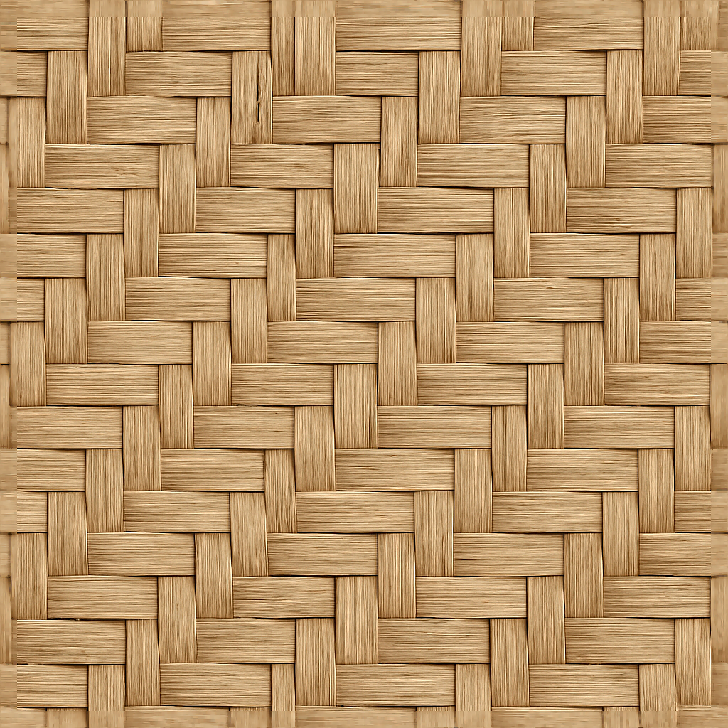 Bamboo Woven Mat With Bamboo Fiber Detail And Bamboo Natural Beige Tint… seamless PBR texture preview