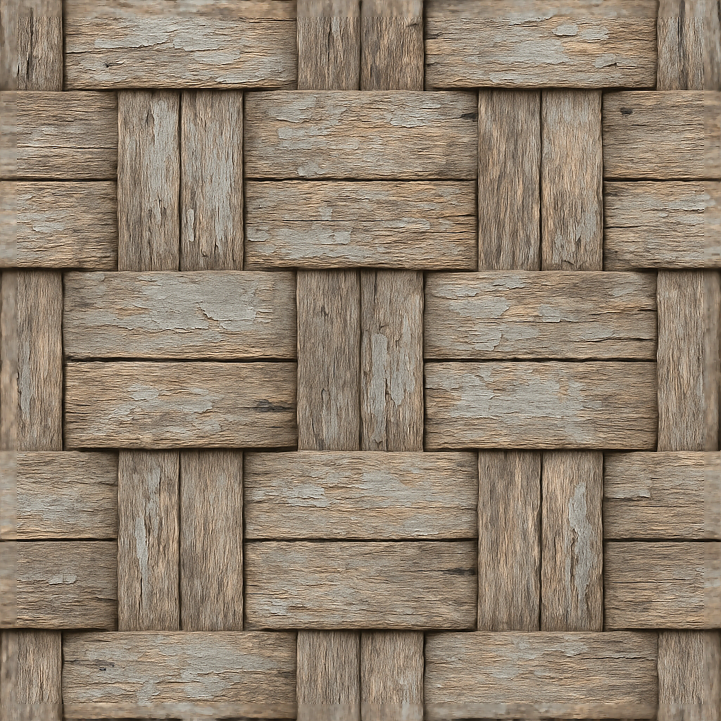 Woven Fence With Rough Wood And Weathered Paint Surfaces PBR Texture ...