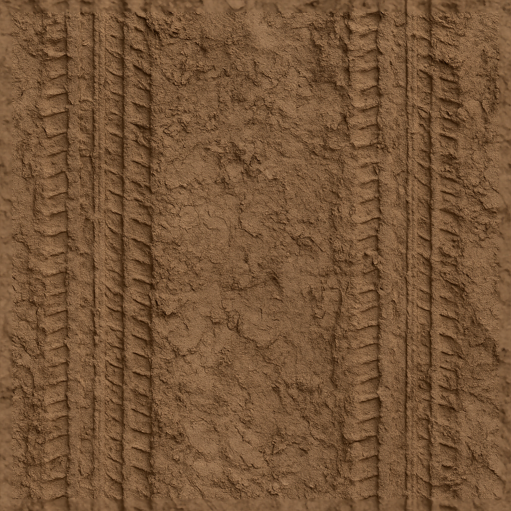 Muddy Road Tire Track Dirt Imprint Tire Mark Dirt Muddy Ground Track As ...
