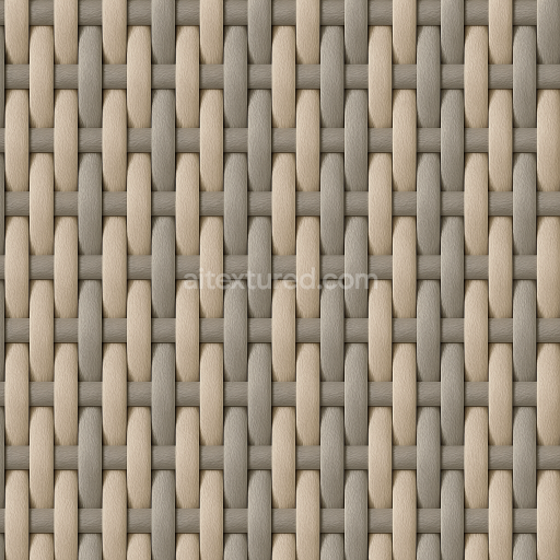 AI-Generated Seamless PBR Texture — Generate a high-quality, seamless woven-rattan texture. The weave should consist of…