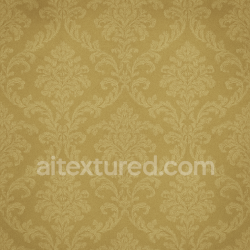 seamless AI-Generated Seamless PBR Texture — Vintage motel interior wallpaper, subtle yellow-beige tones, classic damask floral… texture 8k free download PBR